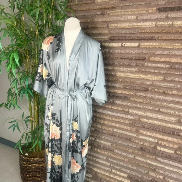 Old Shanghai Vintage Asian Floral Kimono Robe One Size - Picture 8 of 10
